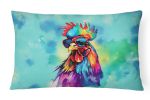 12 x 16 Inch Hippie Rooster Throw Pillow