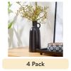 8 Inch Black Ceramic Jug Vase Set of 4