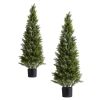 48 Inch Artificial Cedar Topiary Tree Set of 2