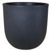 18 Inch Mosswood Matte Black Resin Planter