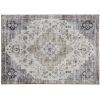 4 x 6 Foot Brown and Green Vintage-Style Area Rug