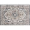 4 x 6 Foot Brown and Light Blue Vintage-Style Area Rug