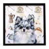 8 x 8 Inch Blue Merle Pomeranian Coffee Bar Framed Metal Wall Art