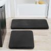 Gray Faux Rabbit Fur Plush Bath Rug Set of 2, 17 x 24 Inch and 20 x 30 Inch