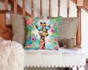 14 Inch Hippie Giraffe Throw Pillow