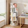 5-Tier 360° Rotating Round Bookshelf Tower