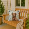 Chocolate Labrador Retriever Coastal Sea Glass Throw Pillow Decorative Indoor Outdoor Accent Cushion for Couch, Bed or Patio, 18Hx18W