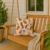 Red and White Bull Terrier Heirloom Fall Throw Pillow Decorative Indoor Outdoor Accent Cushion for Couch, Bed or Patio, 18Hx18W