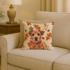 Red Border Terrier Heirloom Fall Throw Pillow Decorative Indoor Outdoor Accent Cushion for Couch, Bed or Patio, 18Hx18W
