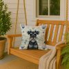 Standard Schnauzer Coastal Sea Glass Throw Pillow Decorative Indoor Outdoor Accent Cushion for Couch, Bed or Patio, 18Hx18W