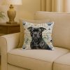 Black Staffordshire Bull Terrier Coastal Sea Glass Throw Pillow Decorative Indoor Outdoor Accent Cushion for Couch, Bed or Patio, 18Hx18W