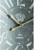 Large Vintage-Style Black Rectangular Wall Clock with White Numerals