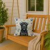 Black Briard Coastal Sea Glass Throw Pillow Decorative Indoor Outdoor Accent Cushion for Couch, Bed or Patio, 18Hx18W