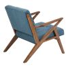 Tufted Mid-Century Modern Wood Frame Lounge Chair