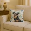 Black and Tan Lakeland Terrier Coastal Sea Glass Throw Pillow Decorative Indoor Outdoor Accent Cushion for Couch, Bed or Patio, 18Hx18W