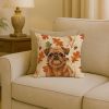 Belge Brussels Griffon Heirloom Fall Throw Pillow Decorative Indoor Outdoor Accent Cushion for Couch, Bed or Patio, 18Hx18W