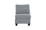 Gray Linen-Look Armless Accent Chair with Wood Legs