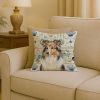 Sable Sheltie Coastal Sea Glass Throw Pillow Decorative Indoor Outdoor Accent Cushion for Couch, Bed or Patio, 18Hx18W