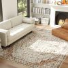 8 x 10 Foot Mixed Brown Traditional Floral Area Rug