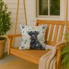 Black Russian Terrier Coastal Sea Glass Throw Pillow Decorative Indoor Outdoor Accent Cushion for Couch, Bed or Patio, 18Hx18W