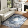 4 x 6 Foot Blue Vintage-Style Area Rug