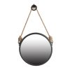 19.5 Inch Cleveland Round Metal Wall Mirror with Rope Strap