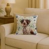 Roan German Wirehaired Pointer Coastal Sea Glass Throw Pillow Decorative Indoor Outdoor Accent Cushion for Couch, Bed or Patio, 18Hx18W