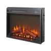 23 Inch Ultra Thin Electric Fireplace Insert with Realistic Flame, Log Set and Remote Control