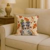 Blue Merle American Shepherd Heirloom Fall Throw Pillow Decorative Indoor Outdoor Accent Cushion for Couch, Bed or Patio, 18Hx18W