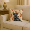 Black Russian Terrier Heirloom Fall Throw Pillow Decorative Indoor Outdoor Accent Cushion for Couch, Bed or Patio, 18Hx18W