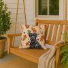Black Russian Terrier Heirloom Fall Throw Pillow Decorative Indoor Outdoor Accent Cushion for Couch, Bed or Patio, 18Hx18W