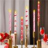 6 Pcs Valentine Day Flameless Taper Candles 10.6 Inch Heart Shaped Candles Battery Operated LED Candlesticks for Valentine Wedding Anniversary Dinner
