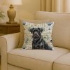 Black Russian Terrier Coastal Sea Glass Throw Pillow Decorative Indoor Outdoor Accent Cushion for Couch, Bed or Patio, 18Hx18W