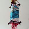 Blue Lotus Painted Cloth Hanging Lantern Shade
