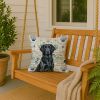 Black Flat-Coated Retriever Coastal Sea Glass Throw Pillow Decorative Indoor Outdoor Accent Cushion for Couch, Bed or Patio, 18Hx18W