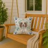 Liver Belton English Setter Coastal Sea Glass Throw Pillow Decorative Indoor Outdoor Accent Cushion for Couch, Bed or Patio, 18Hx18W