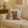 Chocolate Labrador Retriever Coastal Sea Glass Throw Pillow Decorative Indoor Outdoor Accent Cushion for Couch, Bed or Patio, 18Hx18W