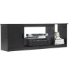 TV Stand for TVs up to 65 inch, Modern Entertainment Center with Light Strip, Wooden TV Cabinet Storage with Glass Shelf and Adjustable Shelves