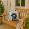 Toy Black Poodle Coastal Sea Glass Throw Pillow Decorative Indoor Outdoor Accent Cushion for Couch, Bed or Patio, 18Hx18W