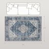 4 x 6 Foot Blue Vintage-Style Area Rug
