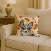 Blue Merle Cardigan Welsh Corgi Heirloom Fall Throw Pillow Decorative Indoor Outdoor Accent Cushion for Couch, Bed or Patio, 18Hx18W