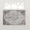 4 x 6 Foot Brown and Green Vintage-Style Area Rug
