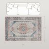4 x 6 Foot Brown and Blue Vintage-Style Area Rug