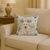 White German Shepherd Coastal Sea Glass Throw Pillow Decorative Indoor Outdoor Accent Cushion for Couch, Bed or Patio, 18Hx18W