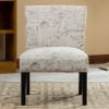Botticelli English Letter Print Armless Accent Chair