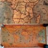 28 x 14 Inch Vintage European Atlas Wall Art