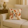 Lemon and White Beagle Heirloom Fall Throw Pillow Decorative Indoor Outdoor Accent Cushion for Couch, Bed or Patio, 18Hx18W