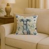 Blue Whippet Coastal Sea Glass Throw Pillow Decorative Indoor Outdoor Accent Cushion for Couch, Bed or Patio, 18Hx18W