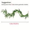 1pc 70.9-Inch Green Artificial Pine Garland real Touch Pine Garland  Artificial Faux Greenery Suitable for Christmas & Winter Holiday Decorations Easy