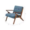 Tufted Mid-Century Modern Wood Frame Lounge Chair